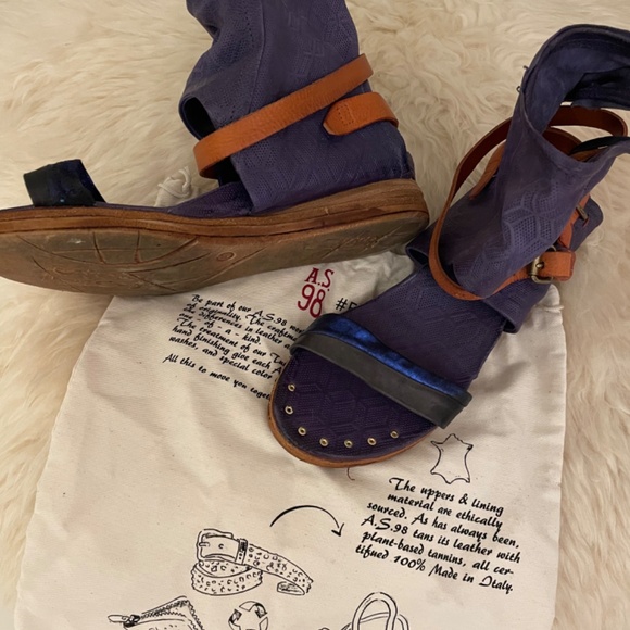 A.S.98 Boho Leather Sandals - Picture 3 of 4